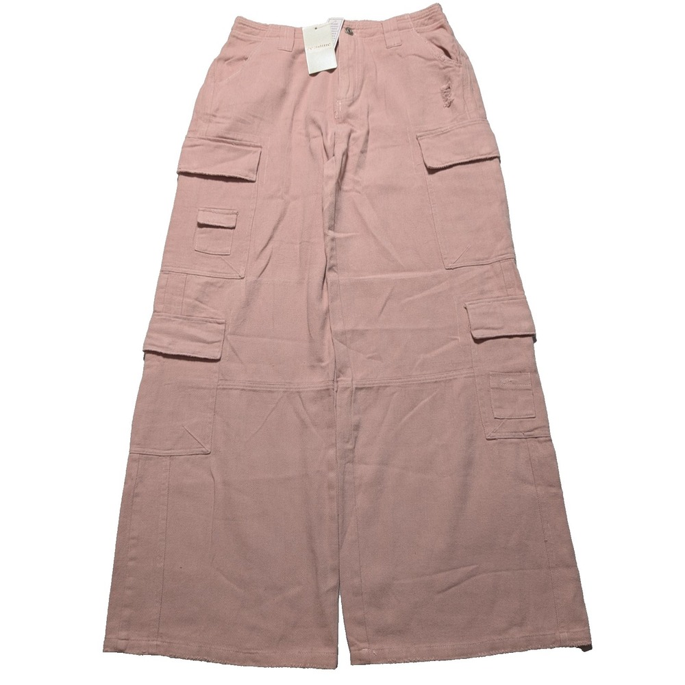 ee:some Women Medium (32x32) Mauve‎ Cotton Wide Leg Cargo Pants NEW